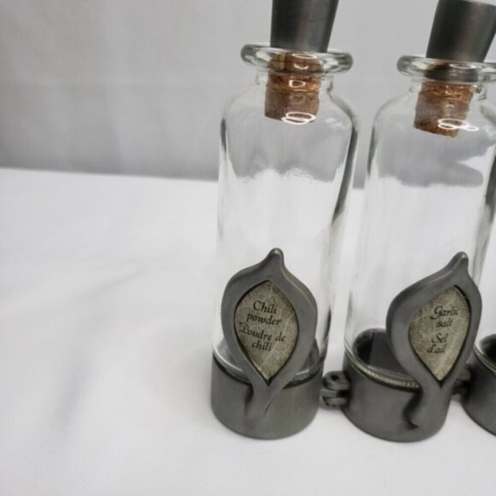 Unique Jars Spice Witchy Goth Silver Tone 6 Jars Kitchen Spells - Picture 3 of 16